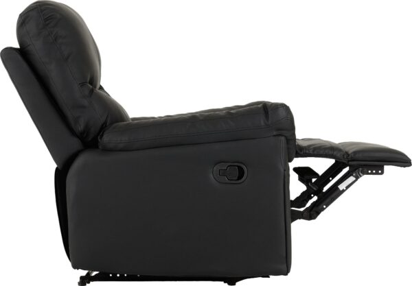 Capri Reclining Chair Black Faux Leather-54778