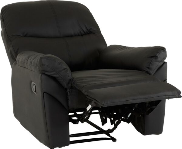 Capri Reclining Chair Black Faux Leather-54772
