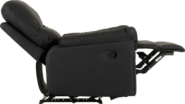 Capri Reclining Chair Black Faux Leather-54773