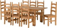 Corona Extending Dining Set(8 Chairs) Distressed Waxed Pine-0