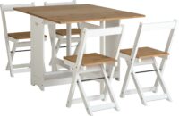 Santos Butterfly Dining Set White/Distressed Waxed Pine-0