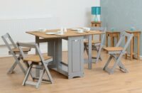 Santos Butterfly Dining Set Slate Grey/Distressed Waxed Pine-0