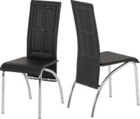 A3 Chair (2 Per Carton) Black Faux Leather/Chrome-0