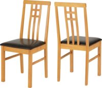 Vienna Chair Medium Oak/Brown Faux Leather-0
