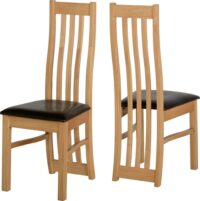 Ainsley Chair Oak Veneer/Brown Faux Leather-0