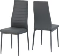 Abbey Chair Grey Faux Leather-0