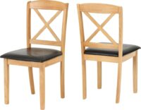 Mason Chair Oak Varnish/Brown Faux Leather-0