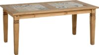 Salvador Tile Top Dining Table Distressed Waxed Pine-0