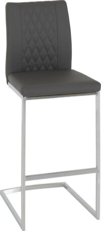 Sienna Bar Chair Grey Faux Leather/Chrome-0