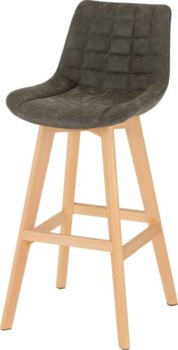 Brisbane Bar Chair (PAIR) Grey Faux Leather-0