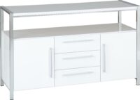Charisma 2 Door 3 Drawer Sideboard White Gloss/Chrome-0