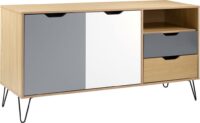 Bergen 2 Door 2 Drawer Sideboard Oak Effect/White/Grey-0