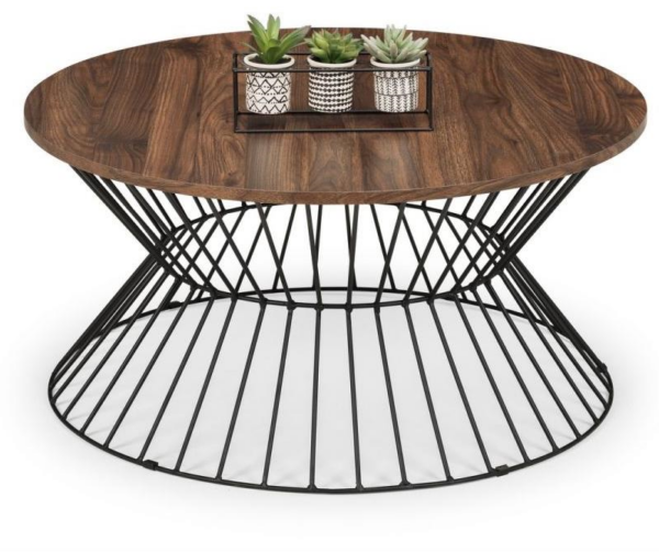 Jersey Round Wire Coffee Table Walnut, Round Wire End Table
